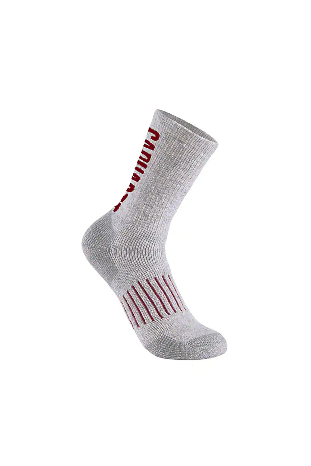 Carhartt Midweight Synthetic-Wool Blend Logo Crew 2 Pack Crew Socks for Men in Grey