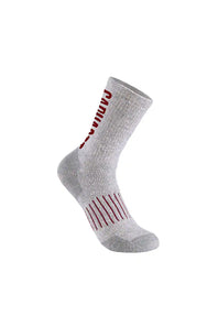 Carhartt Midweight Synthetic-Wool Blend Logo Crew 2 Pack Crew Socks for Men in Grey