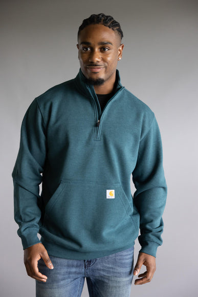 Carhartt Quarter Zip Sweatshirt for Men in Greenstone