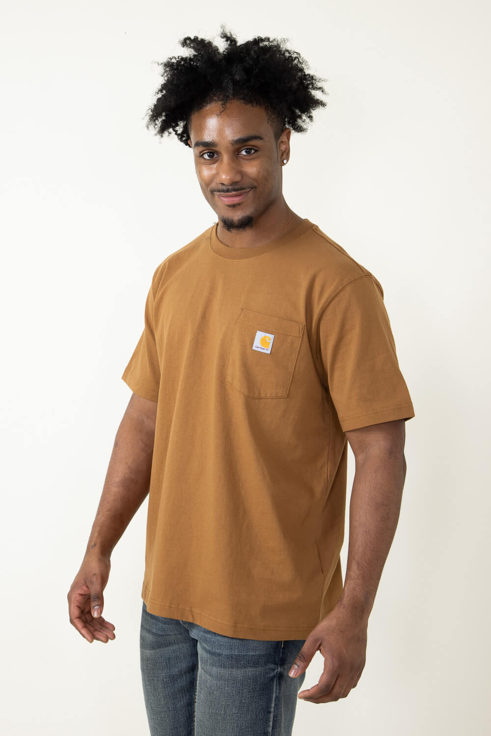 Carhartt Men's Relaxed Fit Heavyweight Short-Sleeve Pocket C Graphic T-Shirt, Carhartt Brown