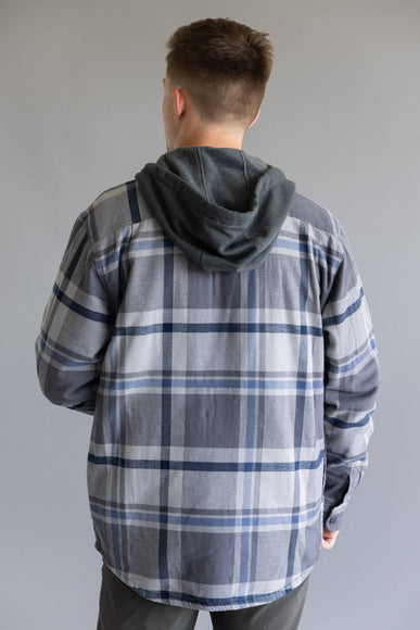 Carhartt Rugged Flex Relaxed Fit Fleece Lined Shirt Jacket for Men in Grey Plaid 