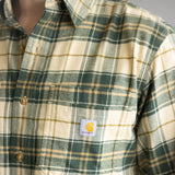 Carhartt Rugged Flex Relaxed Fit Midweight Flannel for Men in Green