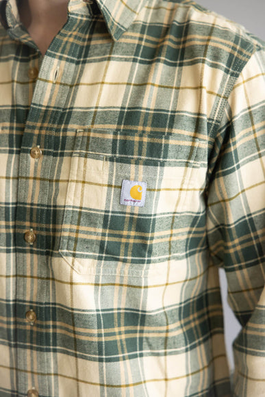 Carhartt Rugged Flex Relaxed Fit Midweight Flannel for Men in Green