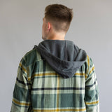 Carhartt Rugged Flex Relaxed Fit Fleece Lined Shirt Jacket for Men in Green Plaid