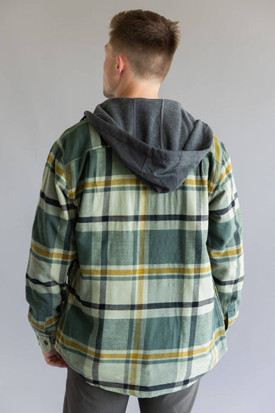 Carhartt Rugged Flex Relaxed Fit Fleece Lined Shirt Jacket for Men in Green Plaid