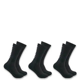 Carhartt Force Midweight Logo 3 Pack Crew Socks for Men in Black
