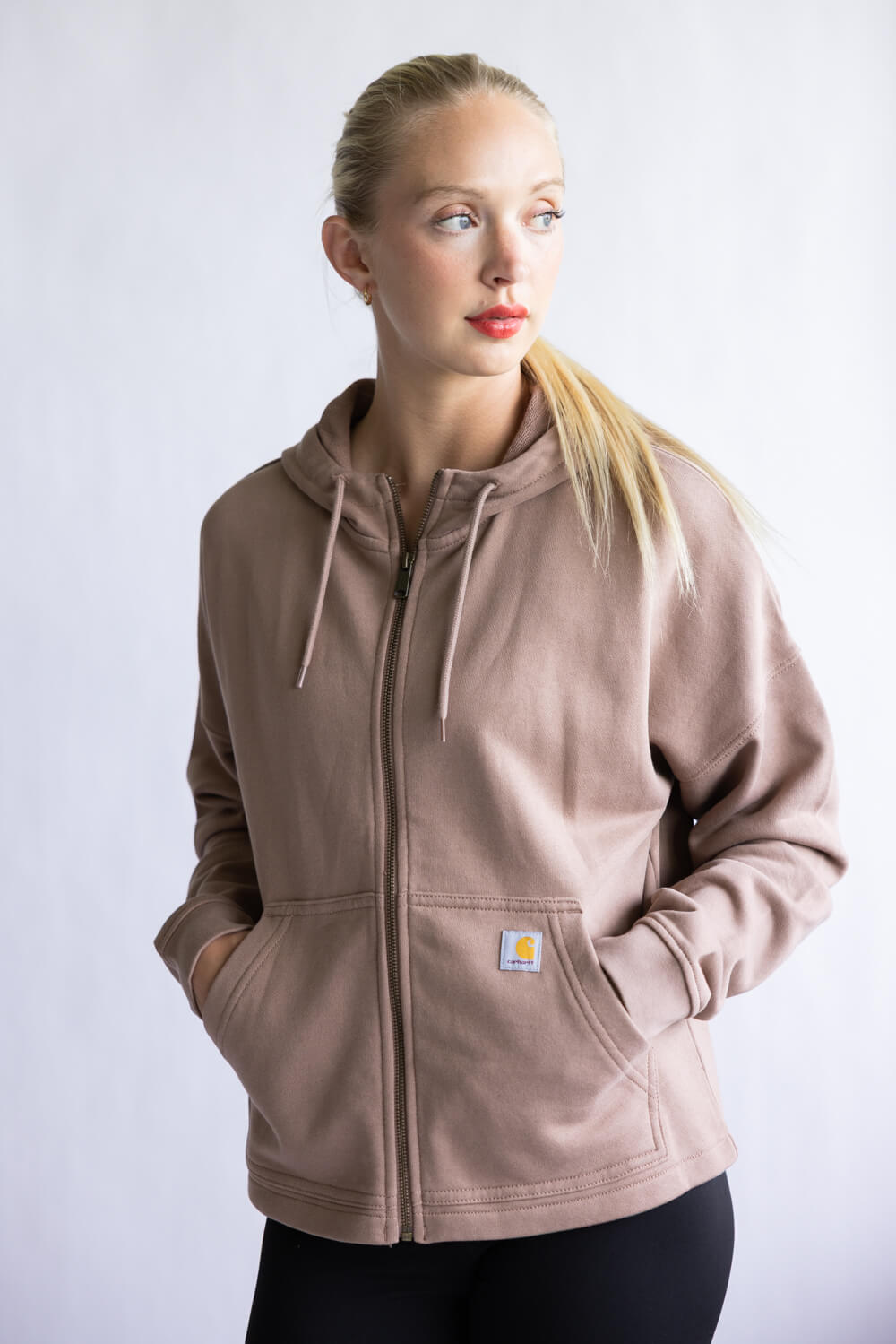 Carhartt Tencel Loose Fit Full Zip Jacket for Women in Soft Sepia