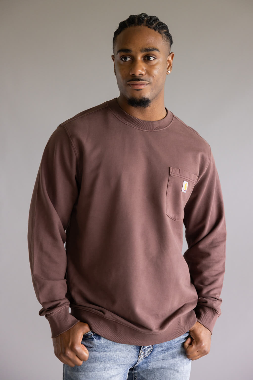 Carhartt Terry Crewneck Sweatshirt for Men in Brown 106853-BB3