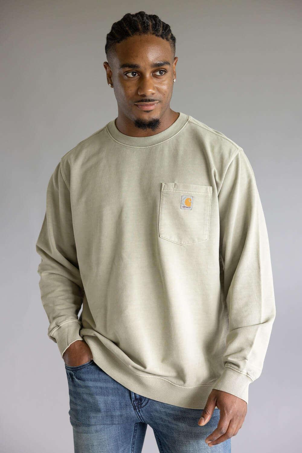 Carhartt Terry Crewneck Sweatshirt for Men in Greige | 106853-E00
