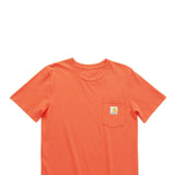 Carhartt Youth Pocket T-Shirt for Boys in Coral Orange