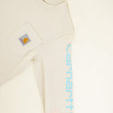 Carhartt Youth Graphic Pocket Long-Sleeve T-Shirt for Girls in Malt White