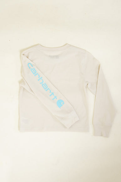 Carhartt Youth Graphic Pocket Long-Sleeve T-Shirt for Girls in Malt White