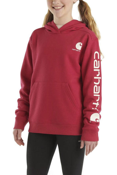 Carhartt Youth Graphic Sweatshirt for Girls in Magenta