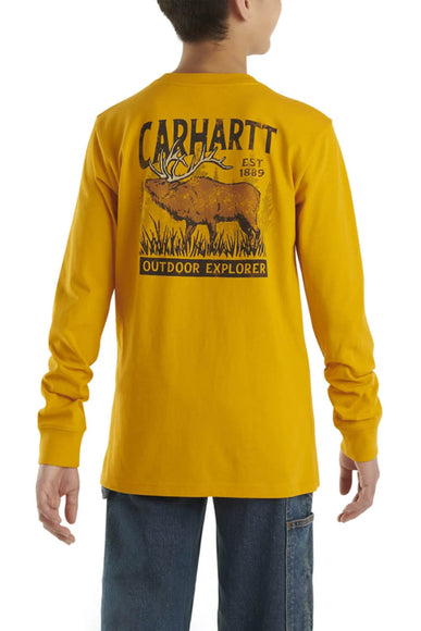 Carhartt Youth Graphic Long Sleeve Elk T-Shirt for Boys in Yellow