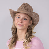 C.C. Woven Cowgirl Hat for Women in Taupe
