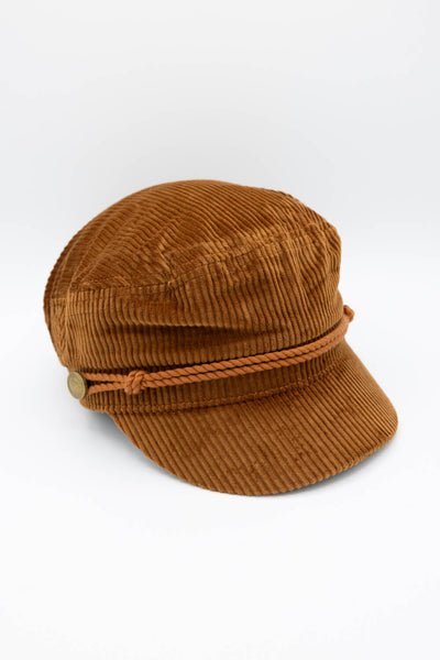 C.C. Newsboy Corduroy Cap for Women in Brown