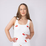 Cherry Bodycon Mini Dress for Women in White