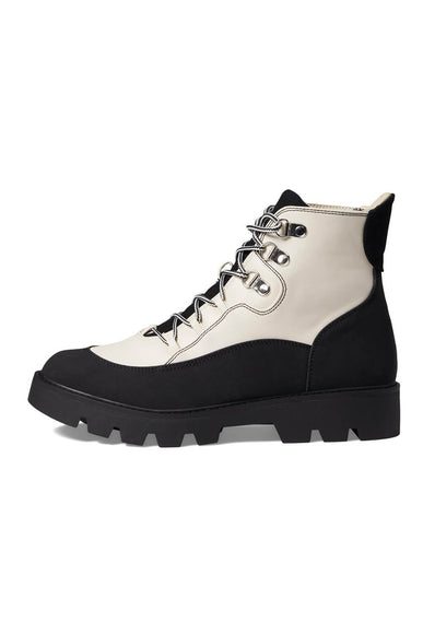 Dirty Laundry Pfeiffer Lug Lace Up Booties for Women in Black/Cream