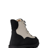 Dirty Laundry Pfeiffer Lug Lace Up Booties for Women in Black/Cream