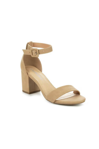 City Classified Cake Block Heels for Women in Natural 