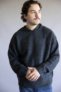 Avery Hooded Sweater for Men in Dark Charcoal