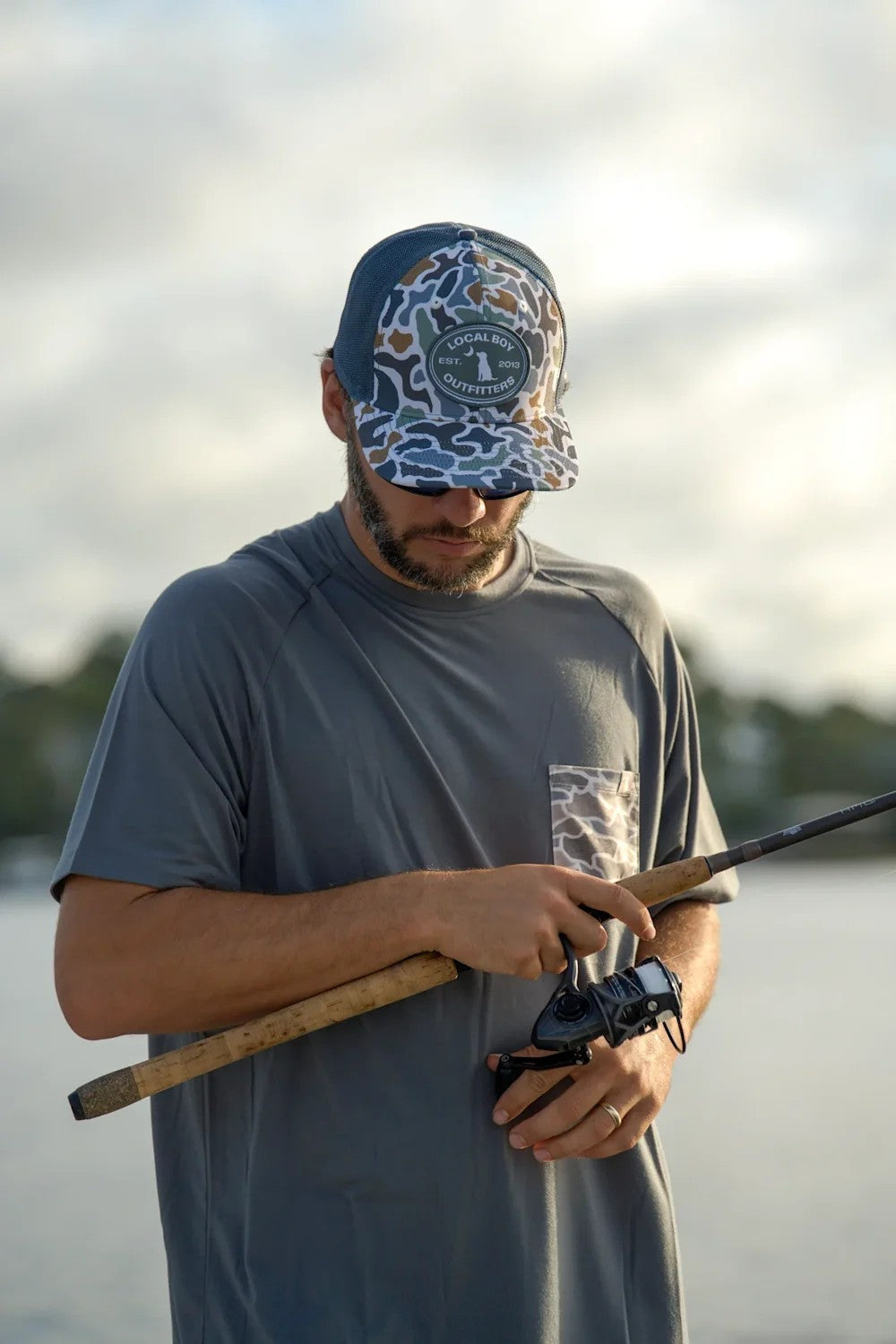Local Boy Outfitters Classic Oval Trucker Hat for Men in Camo