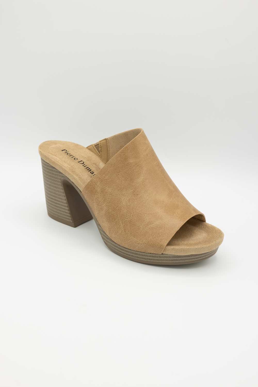 Pierre Dumas Morgen Platform Leather Wedges for Women in Taupe