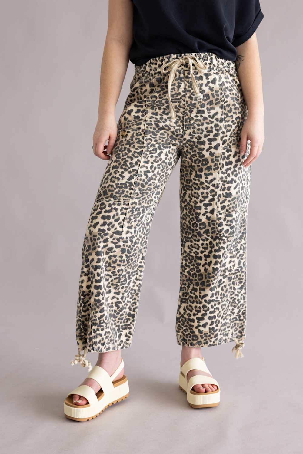 Aaron & Amber Leopard Pants for Women in Leopard Print 