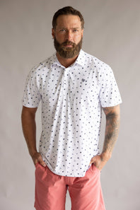 Ariat Tek Polo Shirt for Men in White Western Print