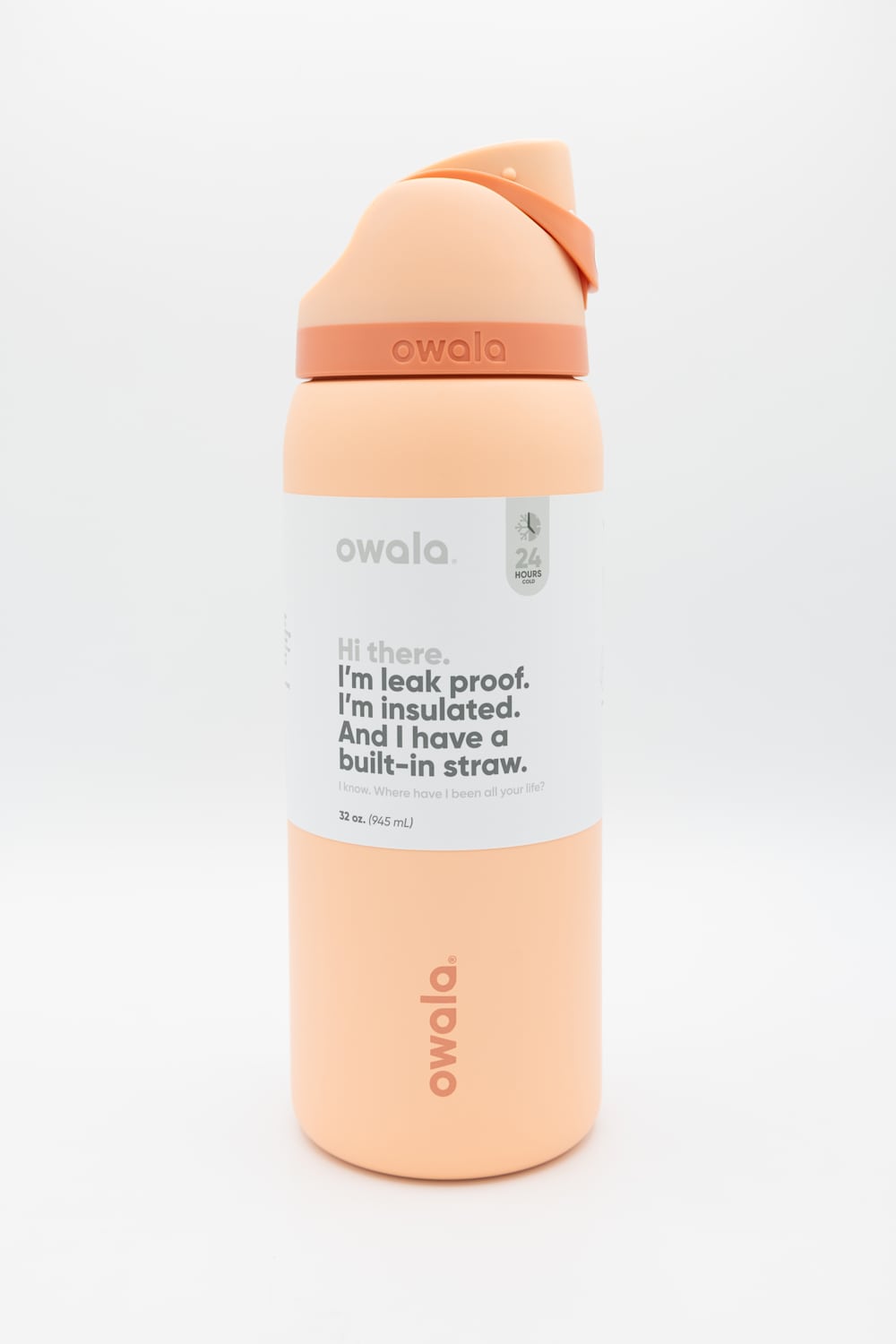 Owala FreeSip 32 oz Stainless Steel Water Bottle in Peach of Mind