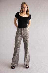 Hidden High Rise Happi Cheetah Flare Jeans for Women 