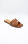 Soda Knit H-Band Slide Sandals for Women - Cognac