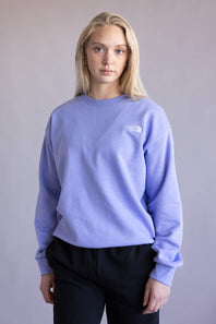 The North Face Oversized Simple Dome Fleece Sweatshirt for Women in Periwinkle Glow