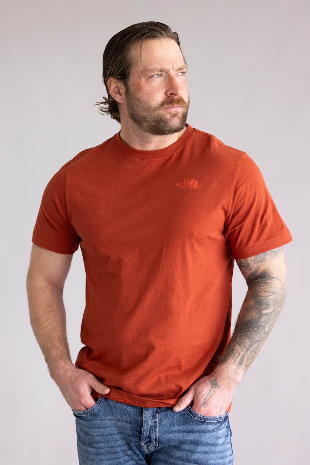  The North Face Mountain Scape Tee for Men in Iron Clay