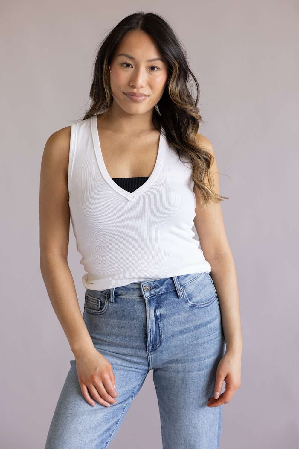 Free People We The Free Neria V-Neck Tank for Women in White