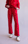 Star Pattern Straight Leg Sweatpants for Women in Red