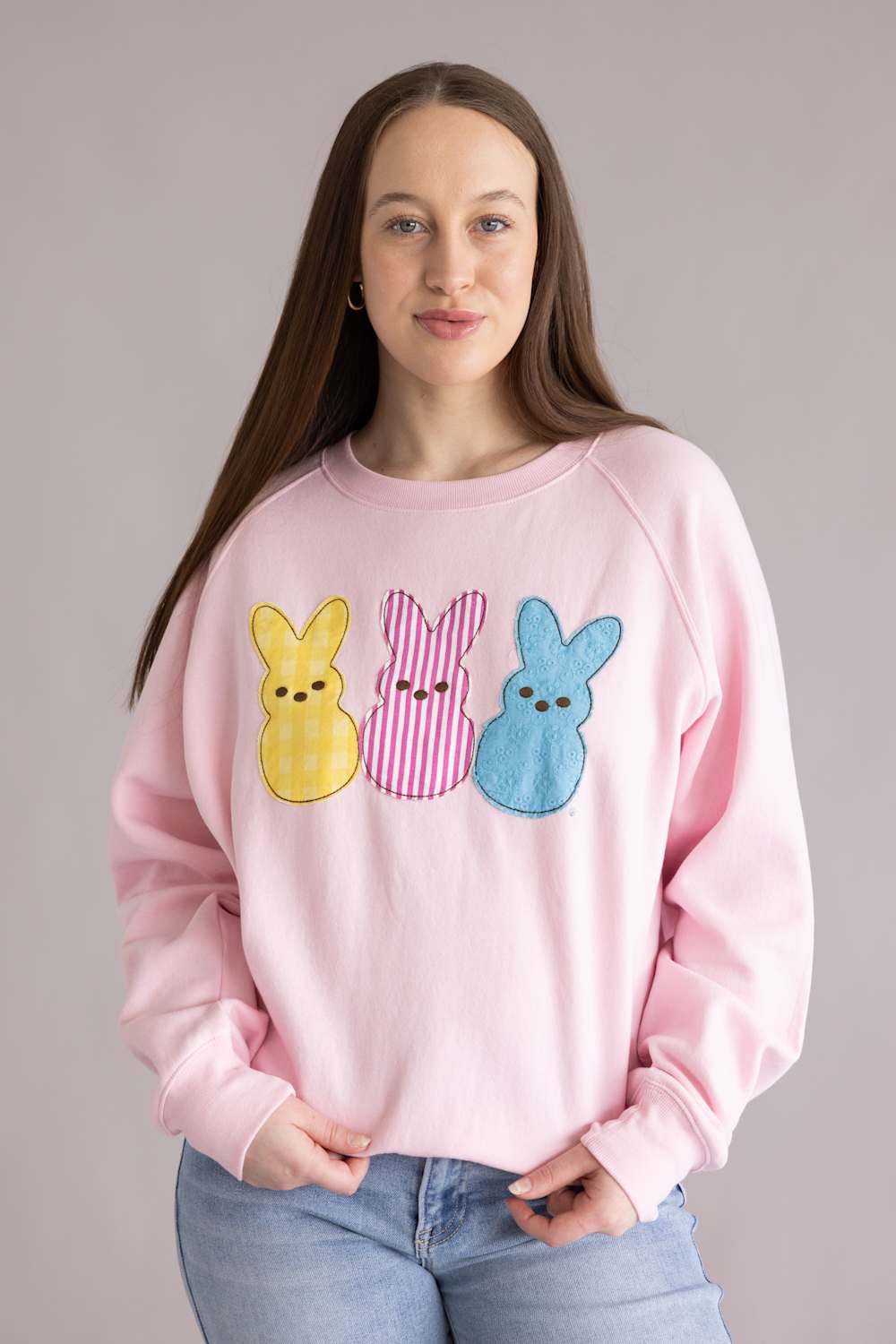 Simply Southern x Peeps Crewneck for Women in Light Pink