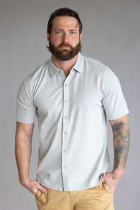Weatherproof Vintage Neat Coat Knit Button Up Shirt for Men in Belgium Block