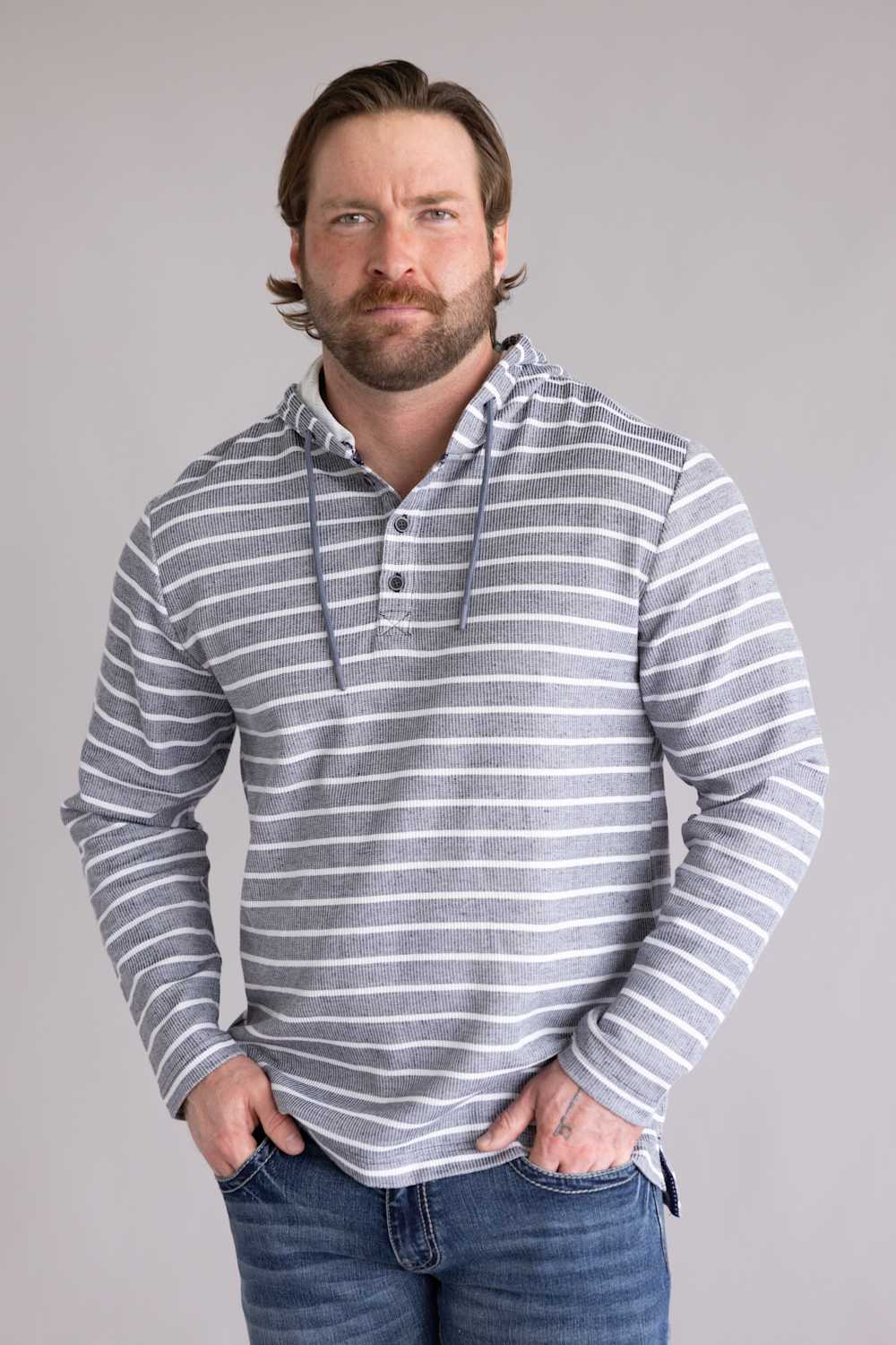 Weatherproof Vintage Summer Hoodie for Men in Maritime Blue