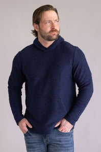 Weatherproof Vintage Boucle Hoodie Sweater for Men in Maritime