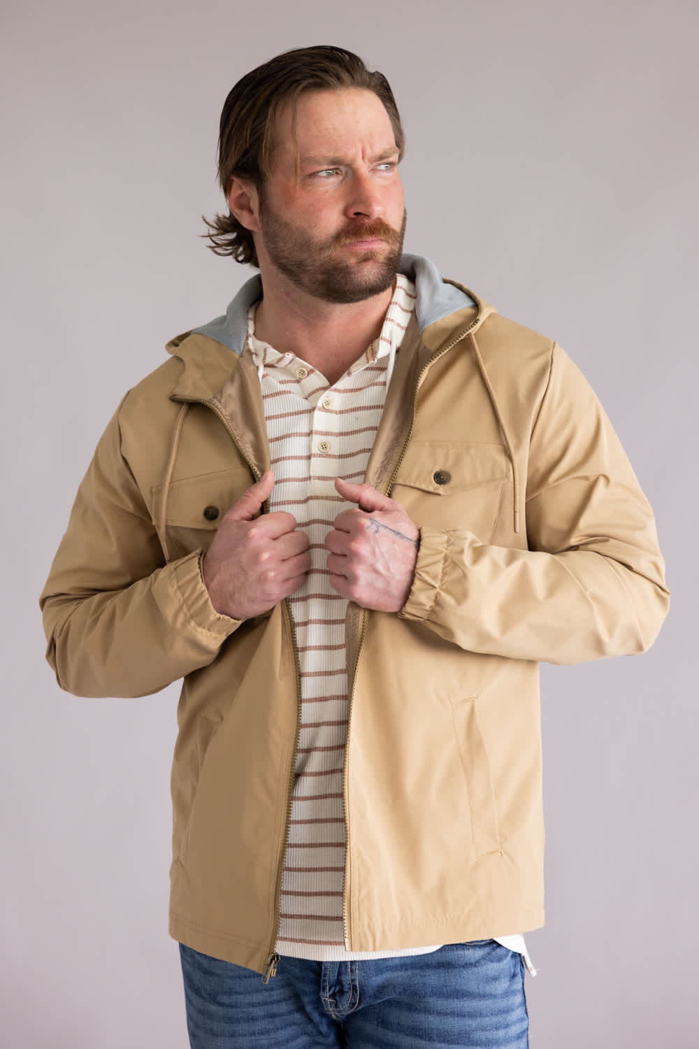 Weatherproof Vintage Poly Memory Safari Jacket for Men in Kelp