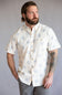 Weatherproof Vintage Cotton Linen Pattern Button Up Shirt for Men in Infinity Blue