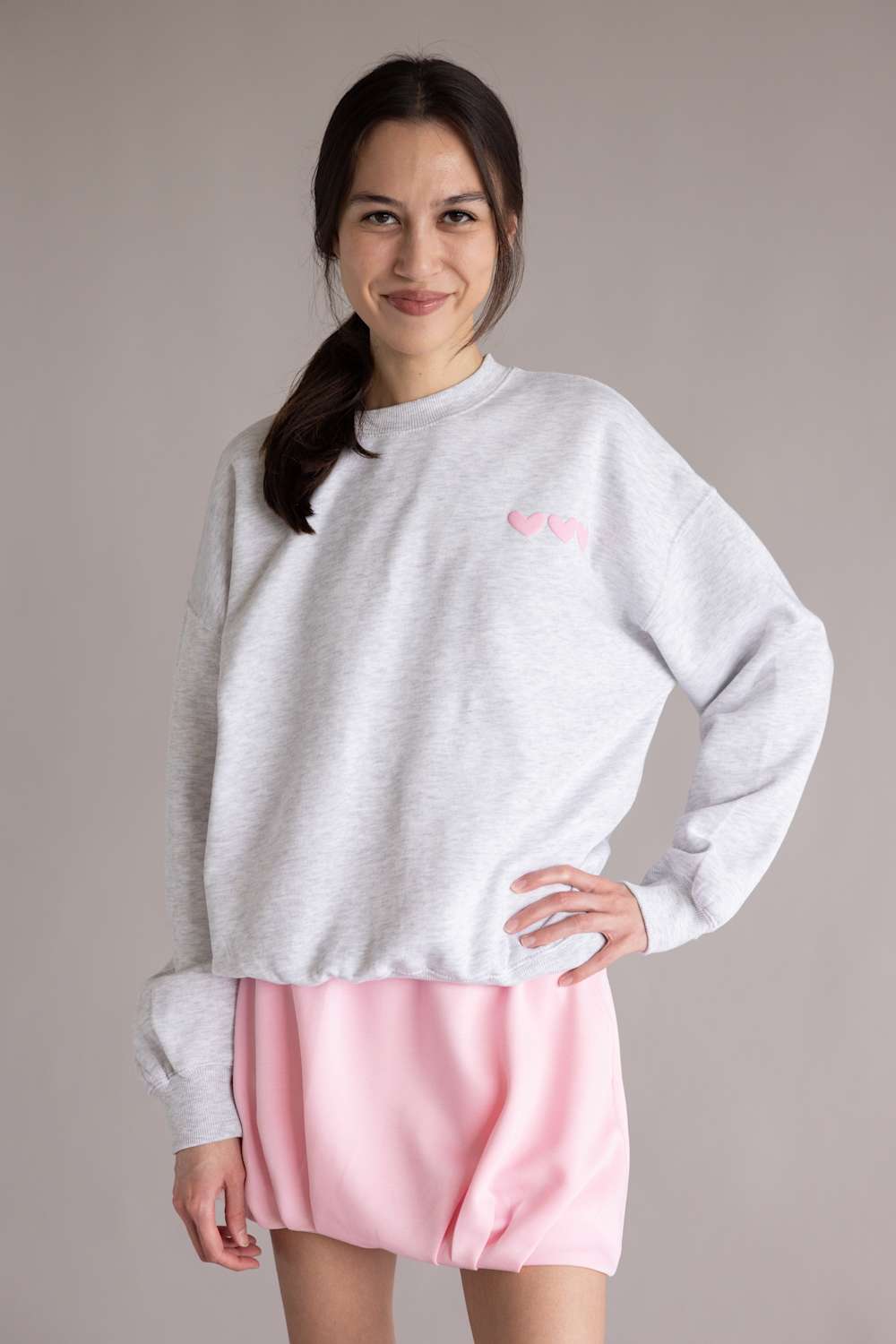 Jesus Loves You Crewneck for Women in Ice Grey