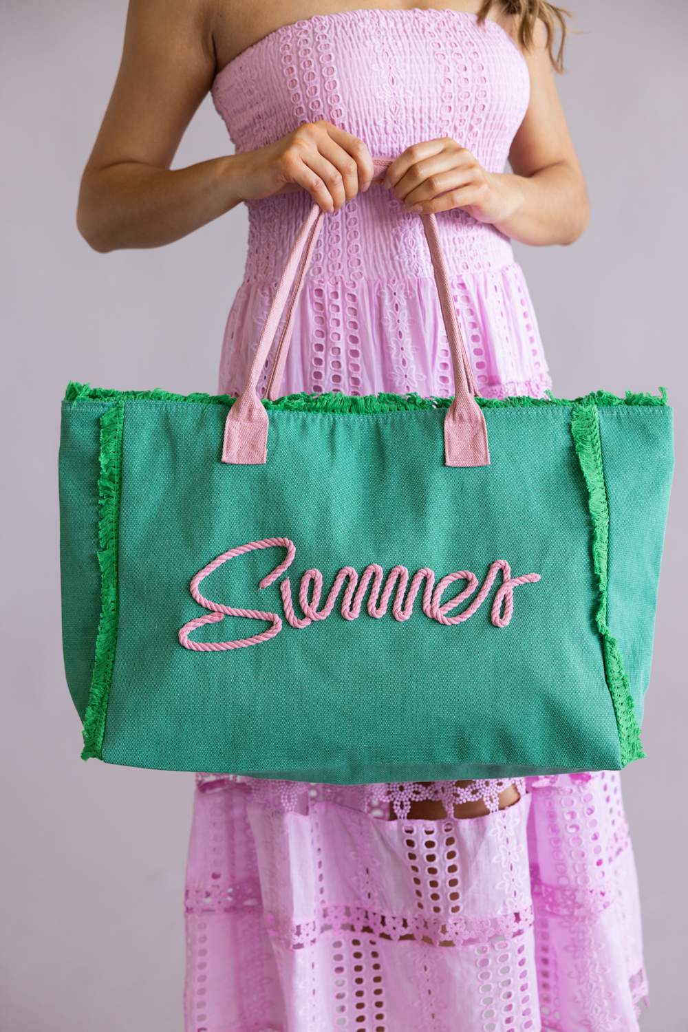 Summer Rope Canvas Tote Bag in Green | TB0204-GN – Glik's