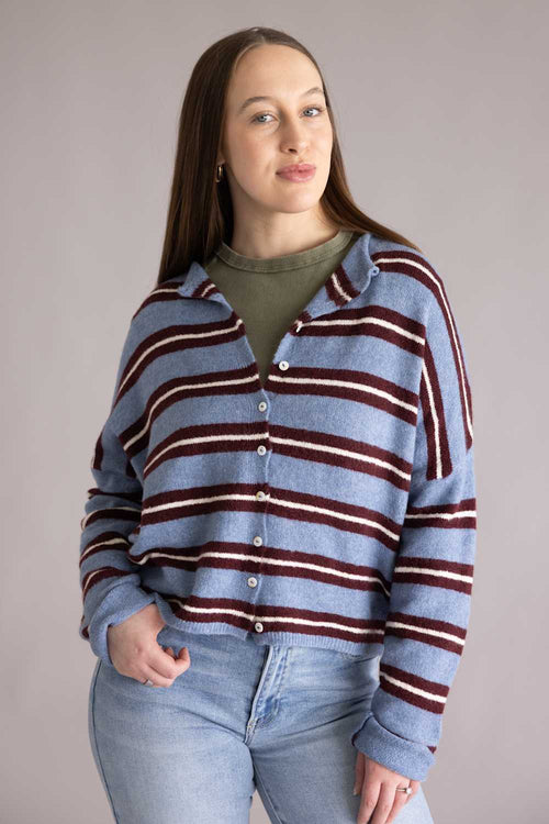 Things Between Piper Varsity Stripe Shirt for Women in Blue