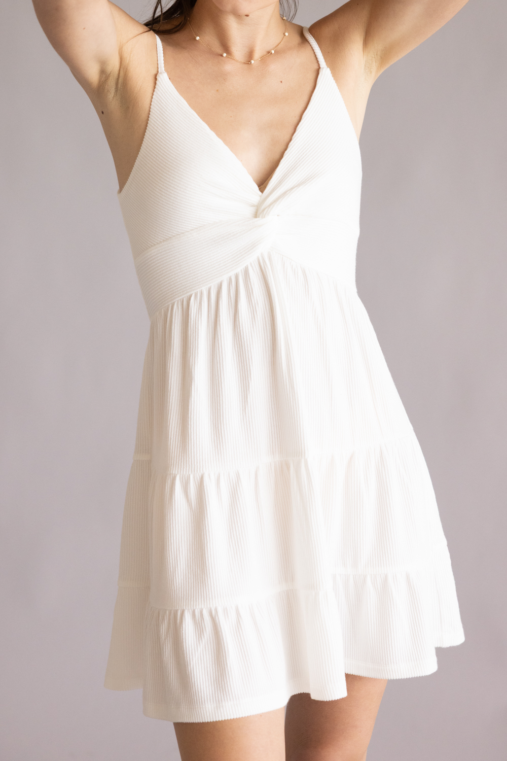 001-TWIST-FRONT-RIBBED-DRESS-B11377-WHITE