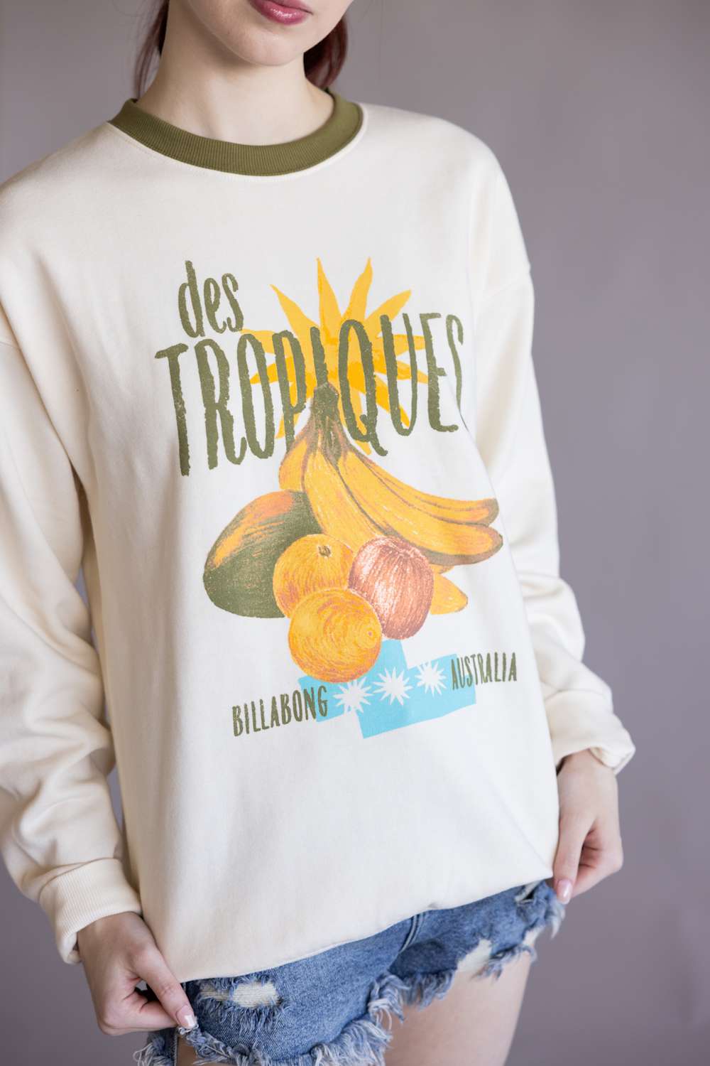 Billabong Freshest Things Sweatshirt for Women in White Cap