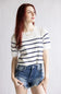Striped Sweater for Women in White/Navy 