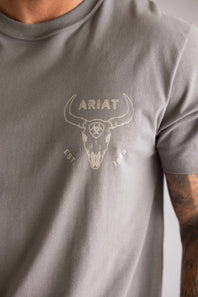 Ariat Desert Badge Tradition T-Shirt for Men in Smoked Pearl