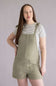 Moa Moa Linen Tie Strap Romper for Women in Green